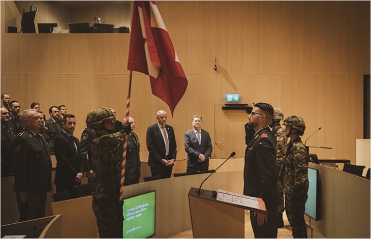 Cérémonies pour remercier les militaires vaudois libérés