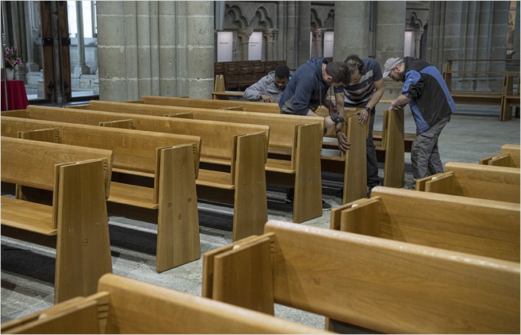 Modifications des bancs de la cathédrale de Lausanne